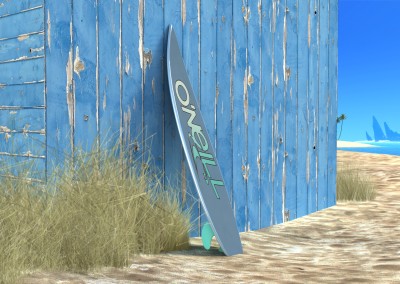 Surfboard op strand